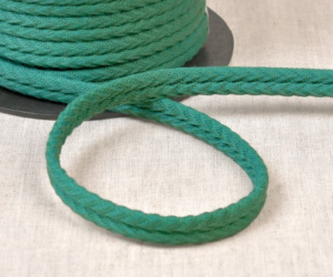 Double passepoil chevron 550 vert vif C15 10mm 100% coton le mètre