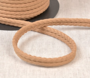 Double passepoil chevron 550 beige foncé C44 10mm 100% coton le mètre