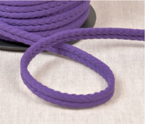 Double passepoil chevron 550 prune C89 10mm 100% coton le mètre