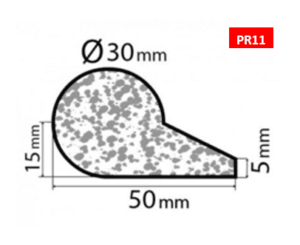 Bourrelet profilé mousse PR11 – 2m