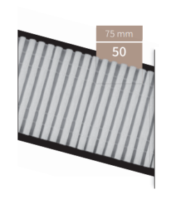 Ruflette fronceur 75mm multipoches au mètre HD50/AB