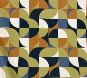 Tissu velours Geometrique bleu vert Wonder geo 01 90000 tours laize 150cm
